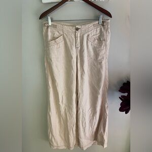 Anthropologie Hei Hei Low Rise Wide Leg  Cargo Pants In Ivory/Cream Size 8P